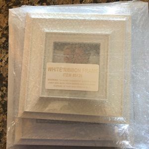 White ribbon picture frames